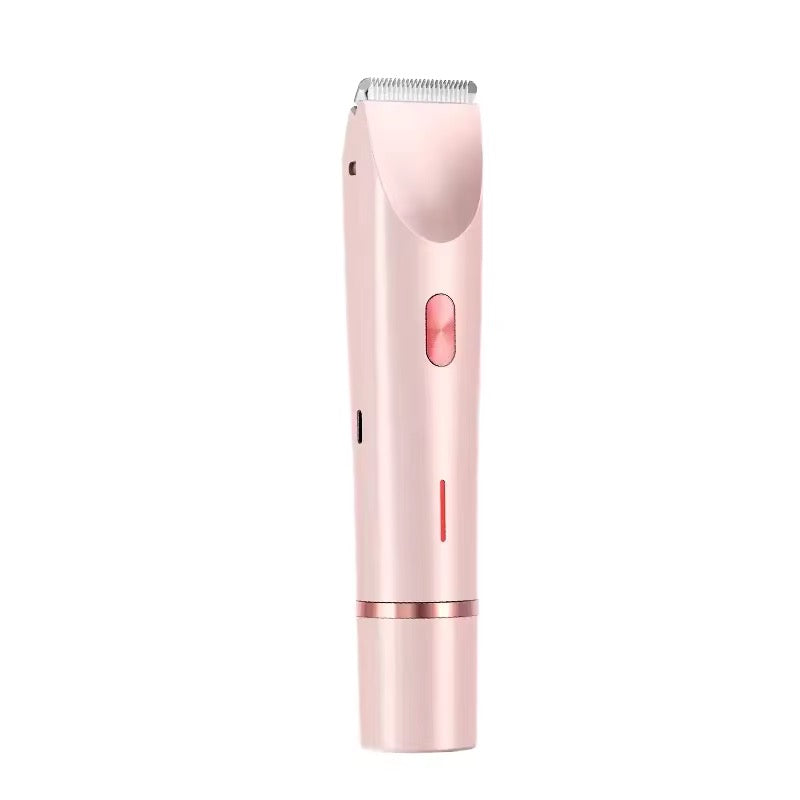 2-in-1 Bikini & Body Hair Trimmer for Women – Dual Head USB Rechargeable Shaver (Pink)