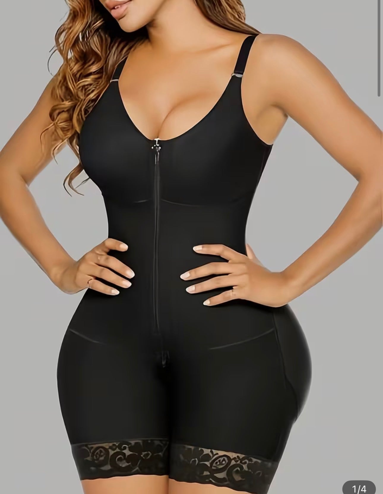 Women Full Body Shapewear Tummy Control Zip Bodysuit Waist Trainer
